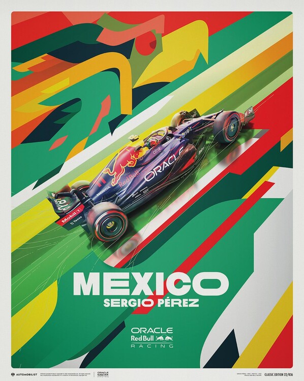 Εκτύπωση τέχνης Oracle Red Bull Racing - Sergio Perez - Mexican GP