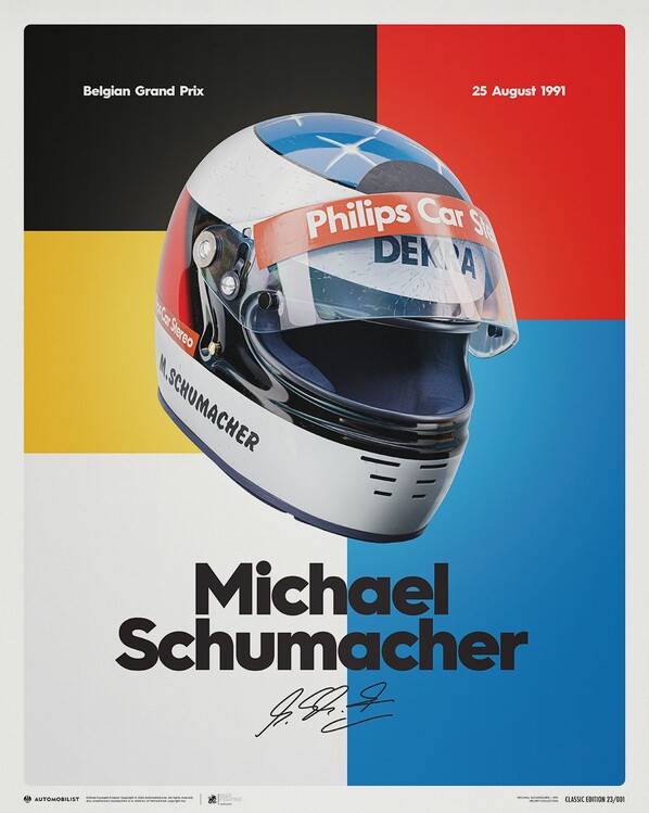 Εκτύπωση τέχνης Michael Schumacher - Helmet - 1991