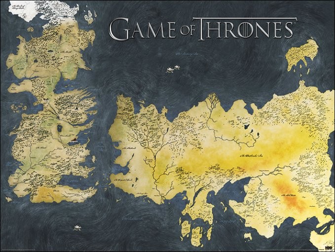 Плакат Game of Thrones - Map  (metallic)
