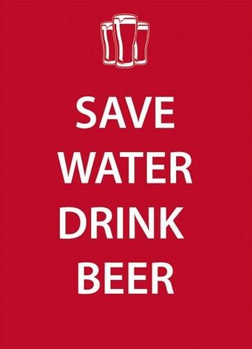 Metallikyltti SAVE WATER DRINK BEER