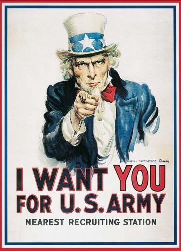 Μεταλλική πινακίδα I WANT YOU