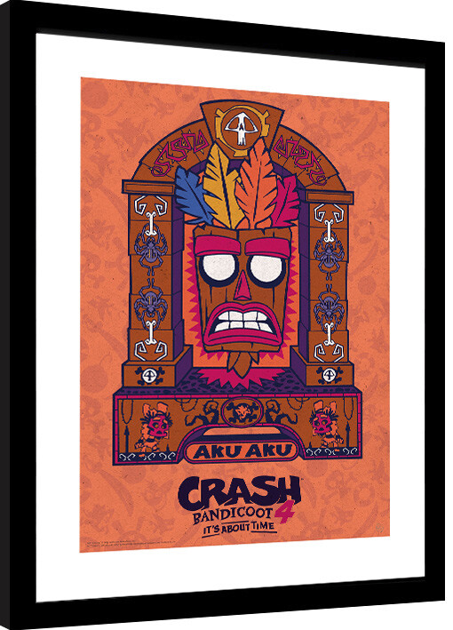 Κορνιζαρισμένη αφίσα Crash Bandicoot - Aku Aku