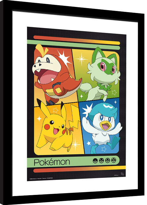 Framed Poster Pokemon - Scarlet & Violet Starters