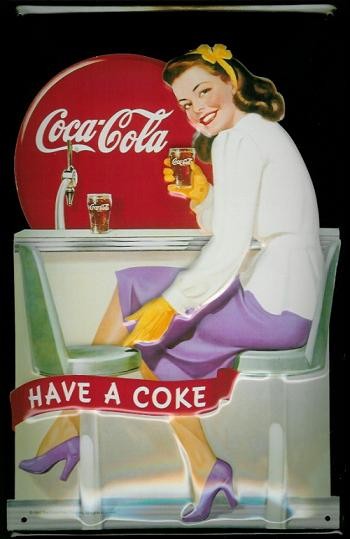Metallikyltti COCA COLA - COKE DINNER G. 3D