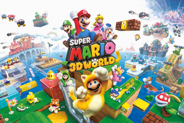 Плакат Nintendo - Mario 3D world