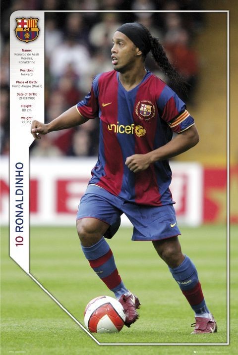 Плакат Barcelona - Ronaldinho 07/08