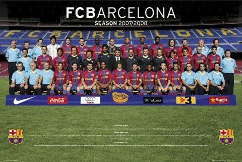 Плакат Barcelona - Team shot 07/08