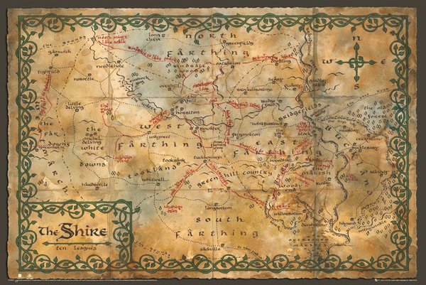 Poster O Hobbit - mapa do Condado