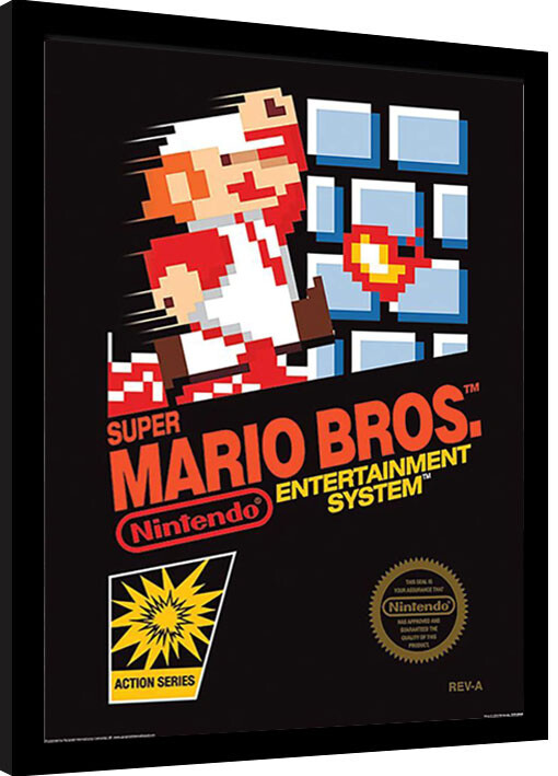 Poster emoldurado Super Mario Bros. - NES Cover