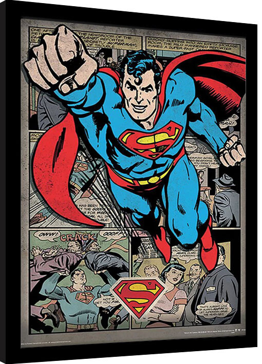 Framed Poster Superman - Comic Montage