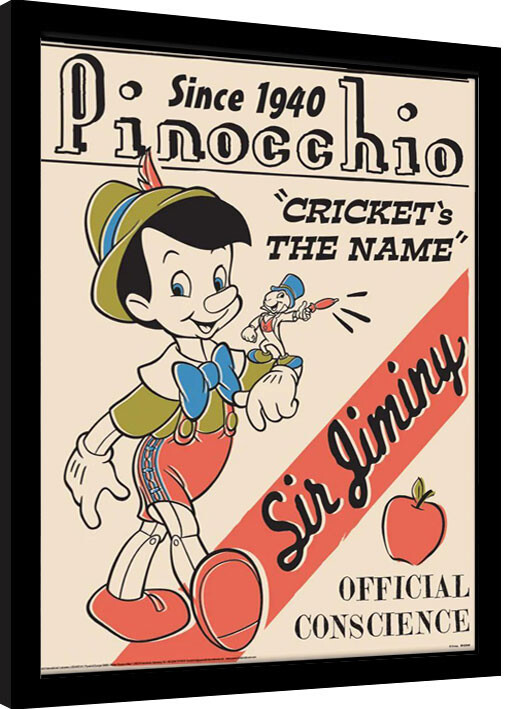 Κορνιζαρισμένη αφίσα Pinocchio - Cricket‘s The Name