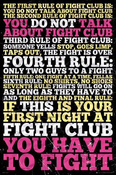 Плакат Fight club -  8 rules