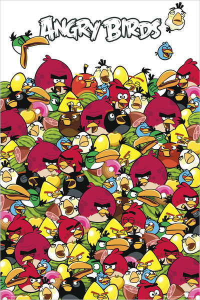 Плакат Angry birds - pile up