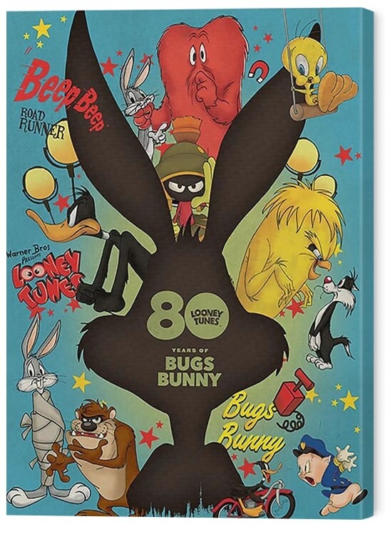 Принти на полотні Looney Tunes - Bugs Bunny Crazy Saturday Morning Cartoons