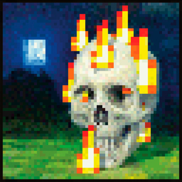 Плакат Minecraft - flaming skull