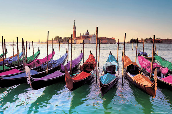 Poster Venice - gondolas