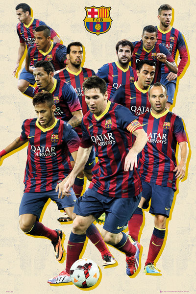 Poster FC Barcelona - players vintage | Wall Art | 3+1 FREE