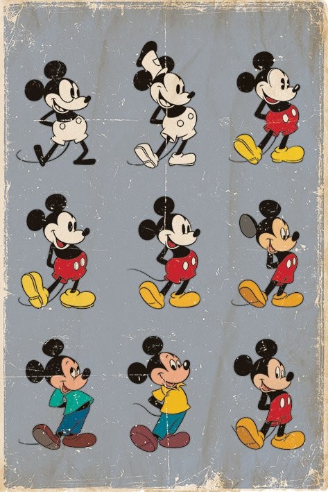 Плакат MICKEY MOUSE - evolution