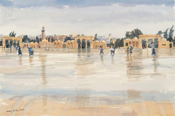 Плакат Wind and Rain on the Temple Mount, Jerusalem, 2019