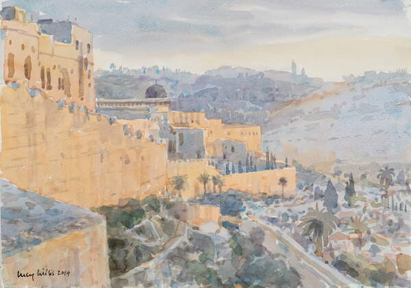 Принти на полотні Sunrise on the City Wall, Jerusalem, 2019