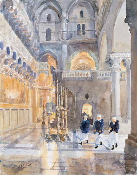 Плакат Novices at the Church of the Holy Sepulchre, Jerusalem, 2019