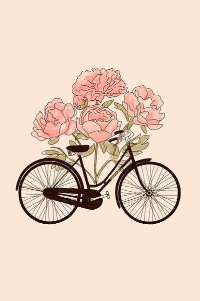 Плакат Bicycle and flower : Paris, 2022