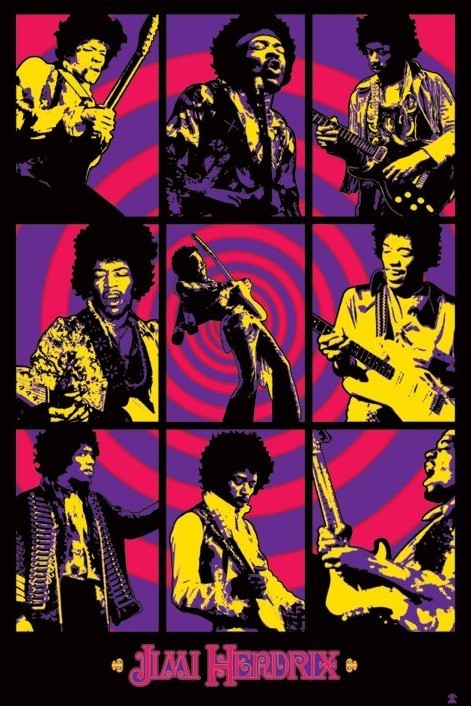 Плакат Jimi Hendrix - purple montage