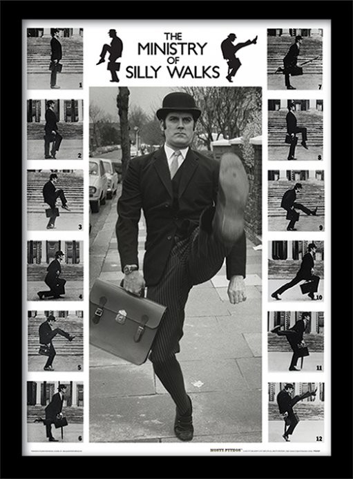 Κορνιζαρισμένη αφίσα MONTY PYTHON - ministry of silly walks