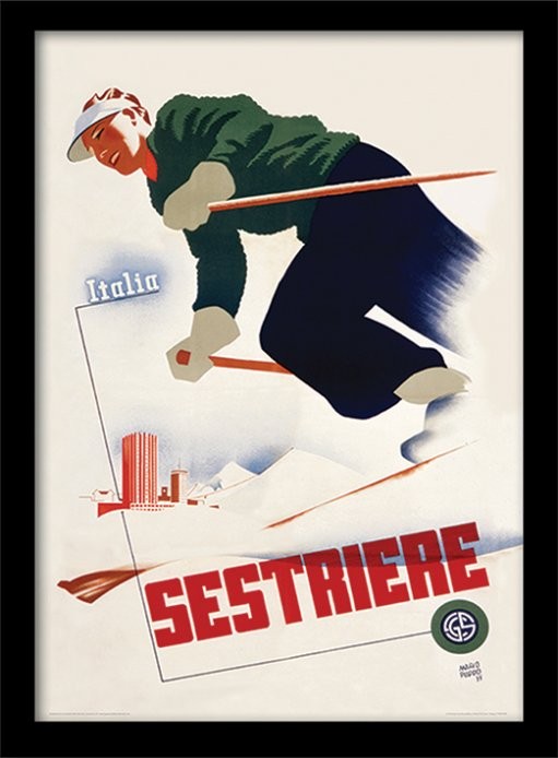 Poster emoldurado Retro - Italia sestriere