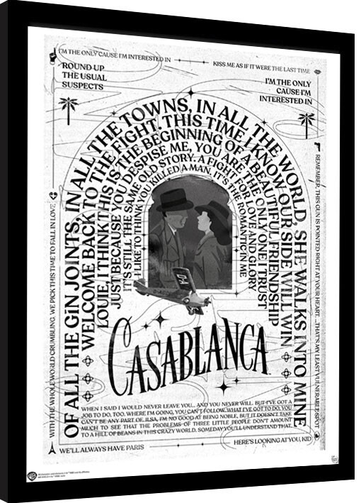 Poster emoldurado Casablanca - Warner 100th