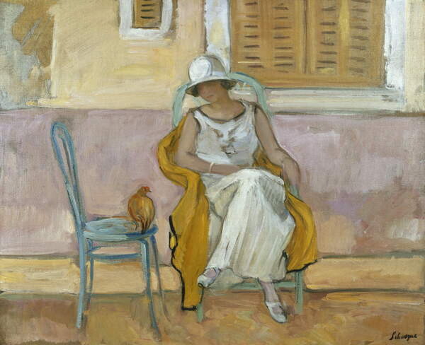Наклейка Woman in a White Dress; La Femme en Robe Blanche, c.1923