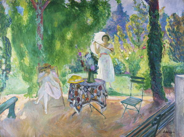 Наклейка Two Women in a Garden in Summer, c.1923