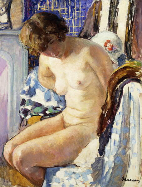 Плакат Seated Nude; Nu Assise,
