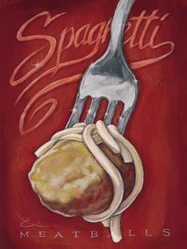 Framed Poster Špagety & mäsové guľky