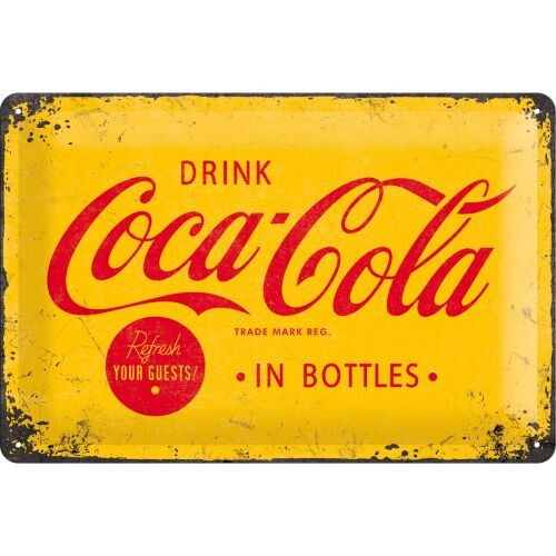 Metallikyltti Coca-Cola - Logo Yellow