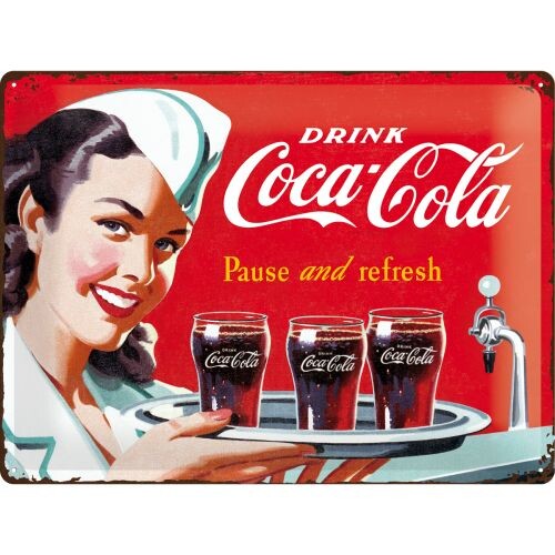 Metallikyltti Coca-Cola - Waitress