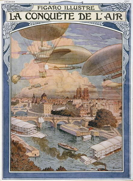 Наклейка The Conquest of Air, cover illustration for 'Figaro Illustre', February 1909