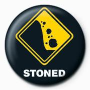 Badge WARNING SIGN - STONED
