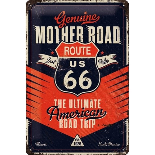 Μεταλλική πινακίδα Route 66 - The Ultimate Road Trip