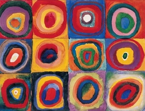 Художествен печат Color Study: Squares with Concentric Circles