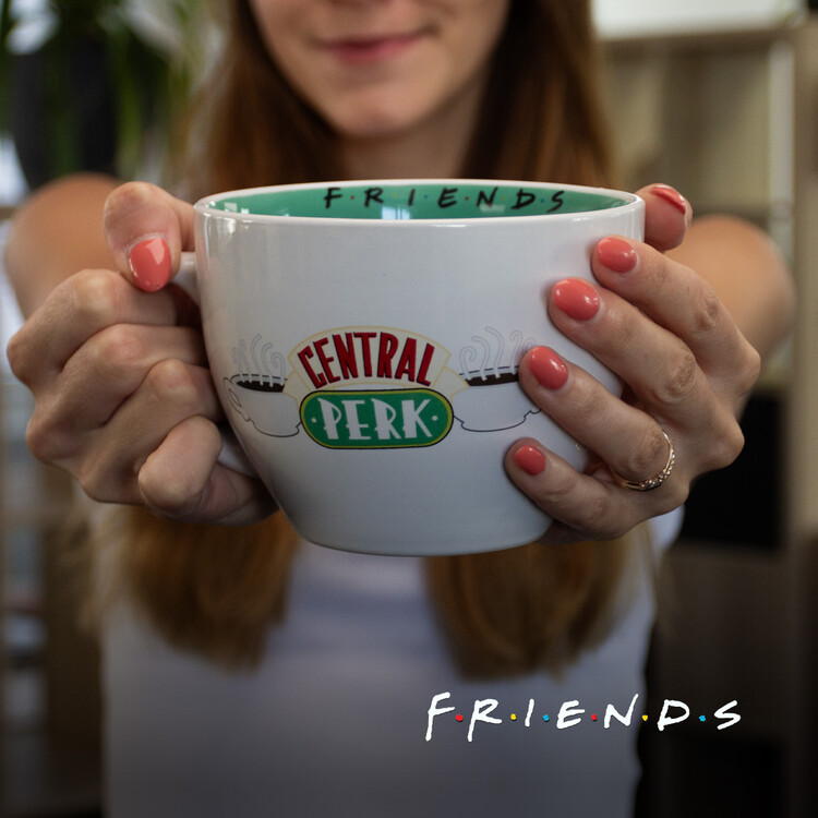 Friends (WB TV Series) Gift Bundle w/ Two Stacked Central Perk Mugs & outlet Wall Sign