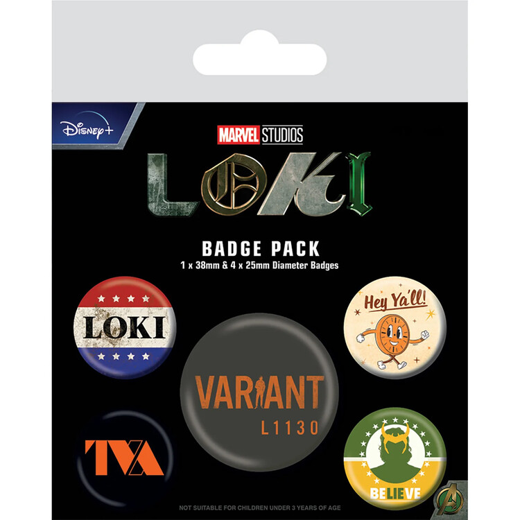 Set bedževa Loki - TVA