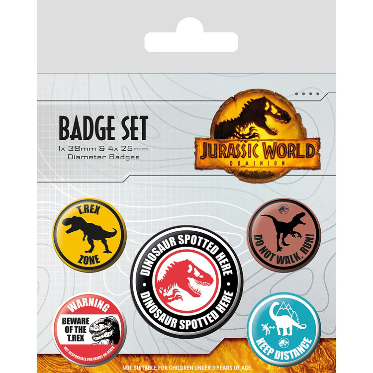 Σετ κονκάρδες Jurassic World: Dominion - Warning Signs