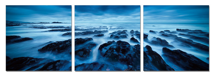 Rocky Shore at Twilight Mounted Art Print