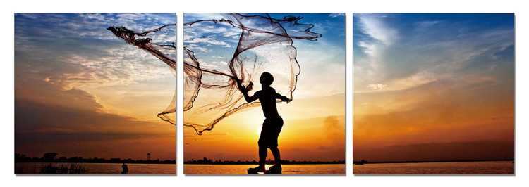 Τοποθετημένη εκτύπωση έργου τέχνης Fishing at Sunrise