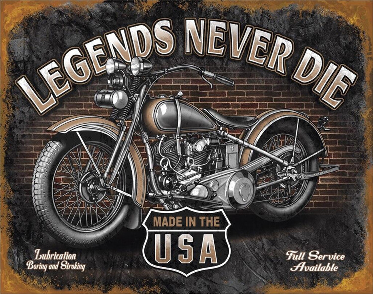 Metallikyltti LEGENDS - never die