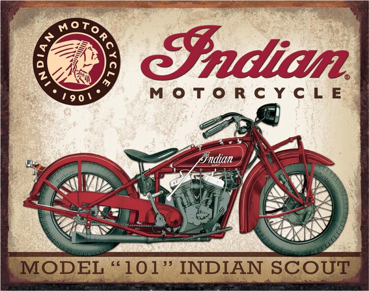 Μεταλλική πινακίδα INDIAN MOTORCYCLES - Scout Model 102