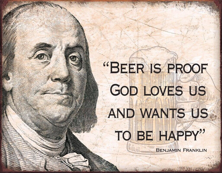 Mеталеві знак Ben Franklin - Beer