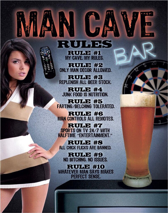 Metallikyltti MAN CAVE - Rules