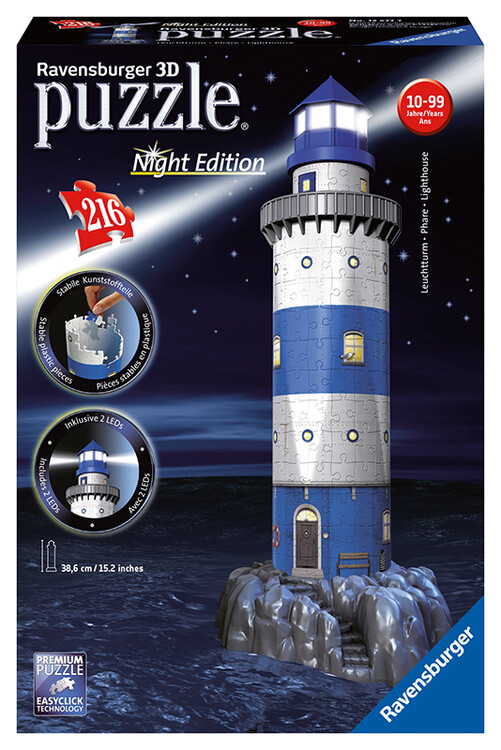 Puzzle Lighthouse in Storm (Night Edition) 3D
